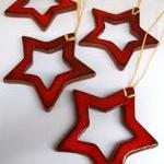 Bored Red Star For Christmas Decoration Ornaments..