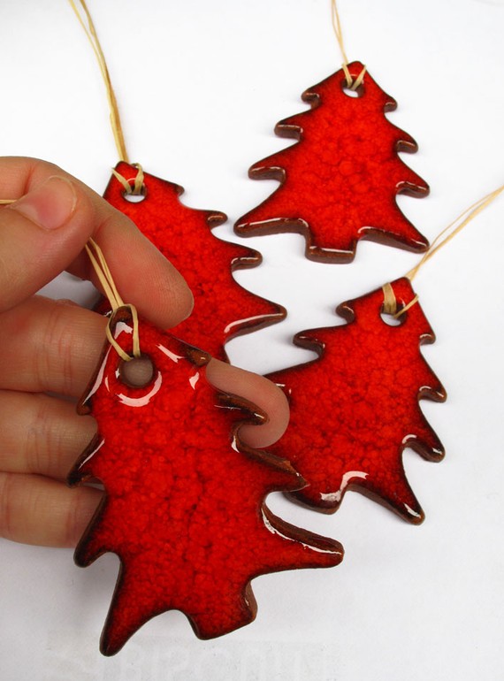 Christmas Red Tree Ornaments And Gift Tags on Luulla